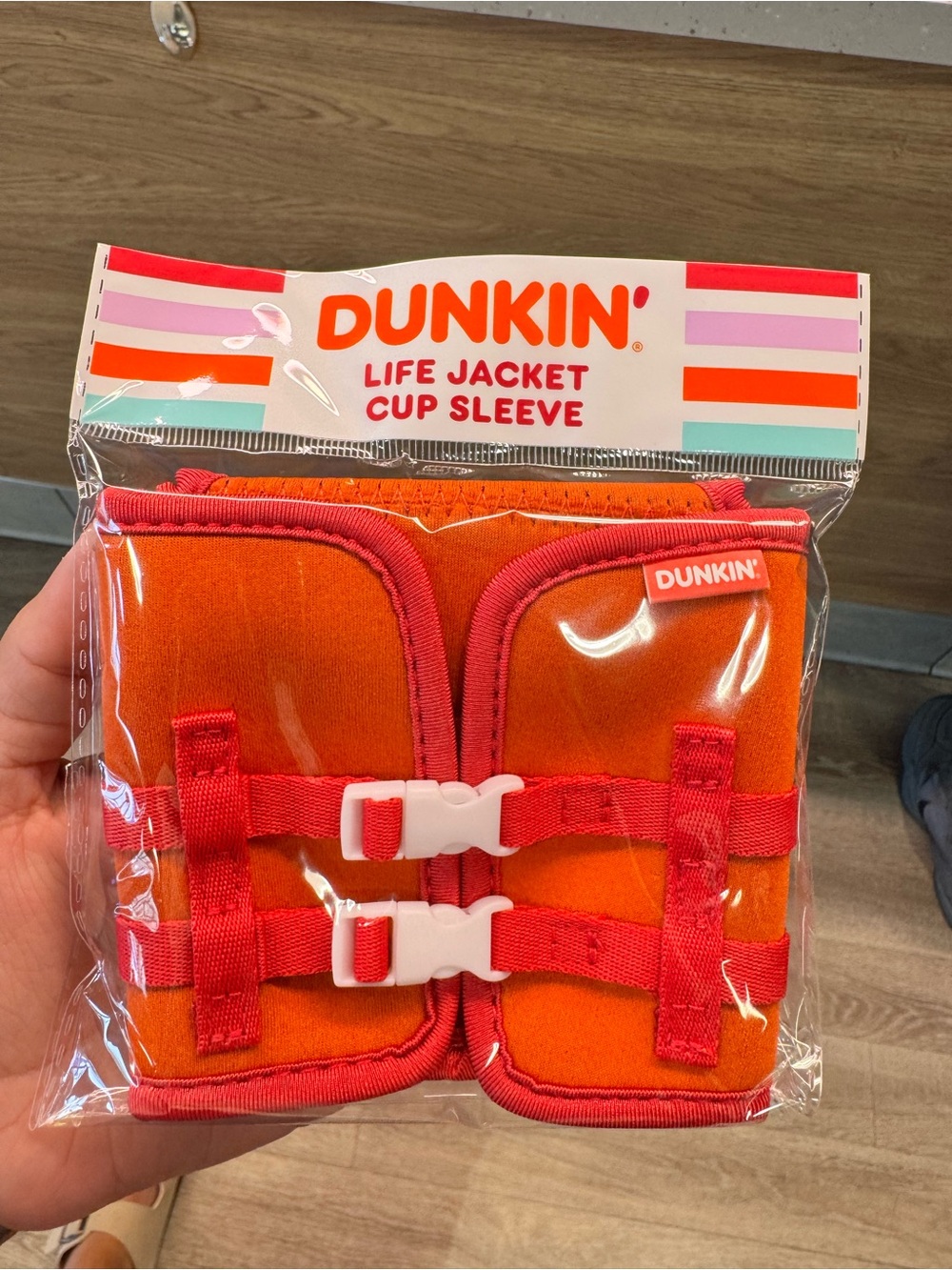 Dunkin’ Orange Life Jacket Cup Sleeve